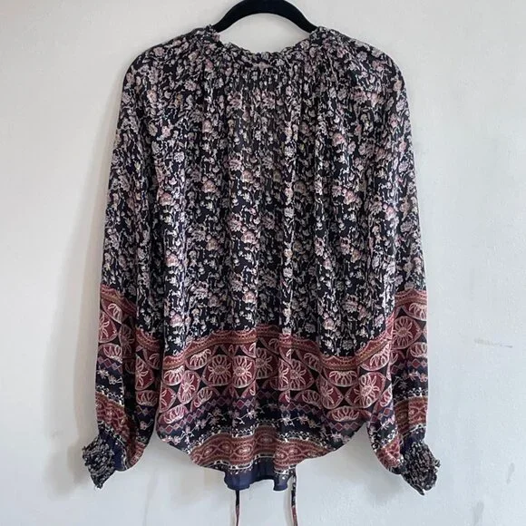 ASTR - Clara Tie Neck Peasant Blouse - Size Small - Picture 4 of 6